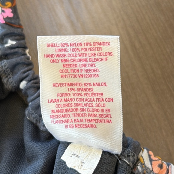 Xhilaration Gray Floral Bikini Set Top Size Medium Bottom Size Small - Picture 13 of 13